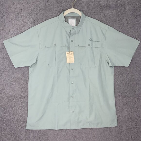Ducks Unlimited Other - Ducks Unlimited Button Up Vented Fishing Shirt Mens XL Outdoor Hiking Green